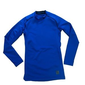 Nike Pro Compression Fitted Long Sleeve Blue Shirt Men’s size S